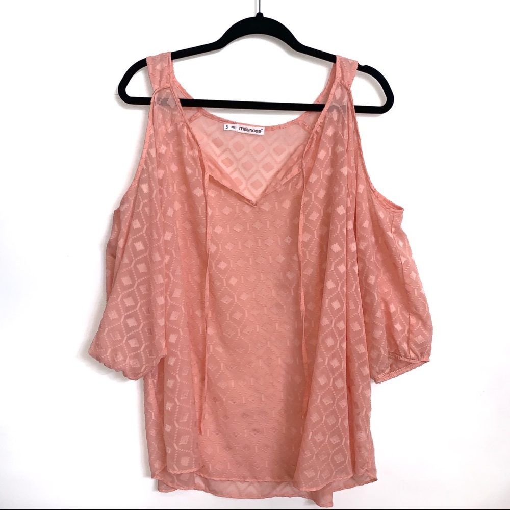 Maurices | Coral Cold Shoulder Flowy Blouse